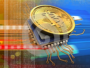 3d bitcoin with cpu orange