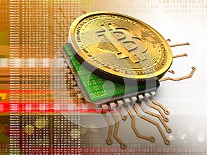 3d bitcoin with cpu orange