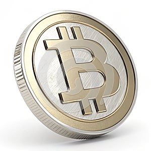 Bitcoin 3D icon illustration