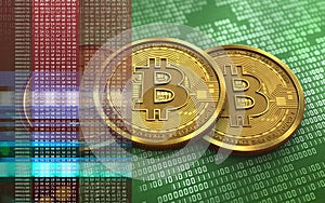 3d bitcoin stack photo