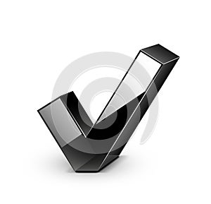 3d black glossy tick icon