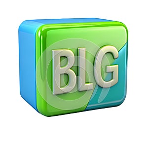 3D BLG Logo on a Blue and Green Cube