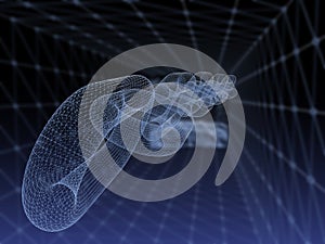 3D Blockchain Digital data,background