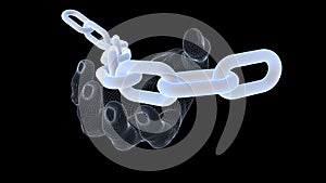 3D blockchain digital network ,concept