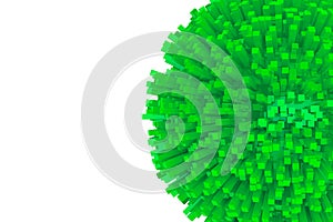 3d Blocks as Abstract Green Sphere