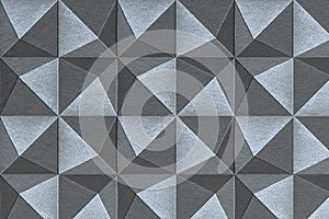 3D blue and gray paper craft pentahedron patterned background photo