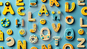 3D Blue Letter Pattern