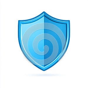 3D Blue Shield Icon on White Background