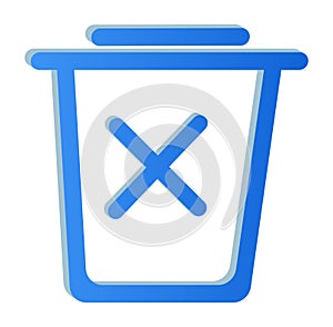 3D Blue Delete Trash Bin Icon