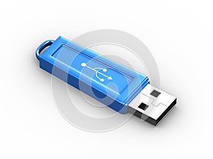 3d blue usb flash drive