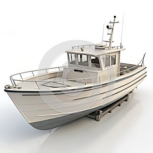 3D boat isolated on white background photo