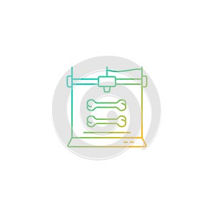 3d bone models printing gradient linear vector icon