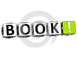 3D Book Block Text on white