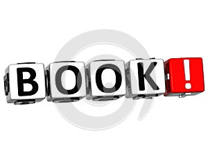 3D Book Block Text on white