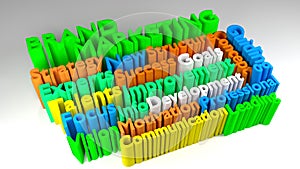 3D BRAND MARKETING word cloud