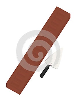 3d brick and a showel