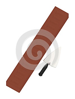 3d brick and a showel