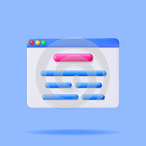 3D Browser Window with Web Page