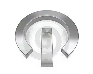 3d brushed metal power button icon