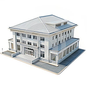 3D Building Design Top isolated on white background