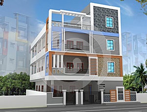 3D Building elevation design