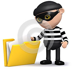 3d Burglar steals some files photo