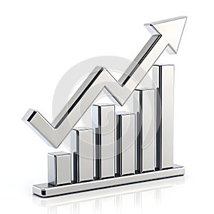 3D business growth icon