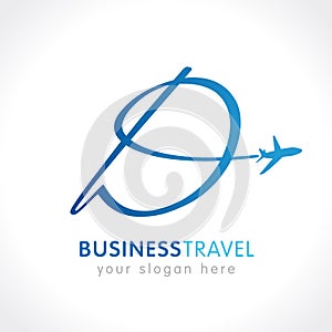 D business travel company logo concept