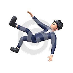 3D Businessman falling down