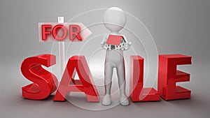 3d Businessman house for sale