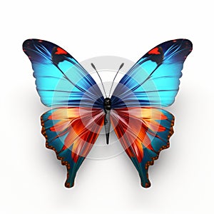 3d Butterfly On White Background - Iconographic Symbolism And Innovative Page Design photo
