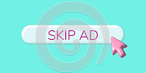 3d button skip ads with cursor