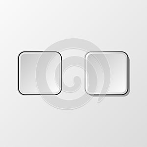 3D Button square shape neomorphism style photo