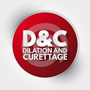 D and C - Dilation and Curettage acronym, concept background