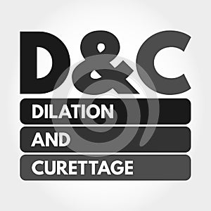 D and C - Dilation and Curettage acronym concept