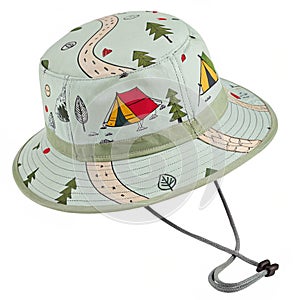 3D camping hat isolated on white background