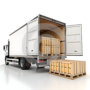 3D cargo loading and unloading concept icon photo
