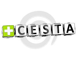 3D Cart Button Click Here Block Text