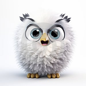 3d Cartoon Owl With Big Eyes - Furmin Baes Style photo