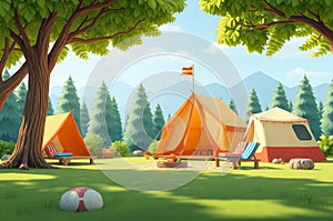 3D Cartoon Summer Camp Text