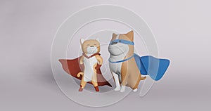 3d cat and dog