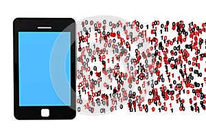 3d cellphone with binary code