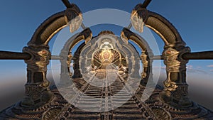 3D CG rendering of alien base