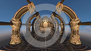 3D CG rendering of alien base