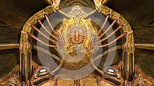 3D CG rendering of alien base