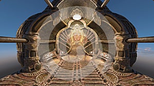 3D CG rendering of alien base