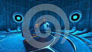 3D CG rendering of alien base