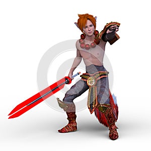 3D CG rendering of beast man