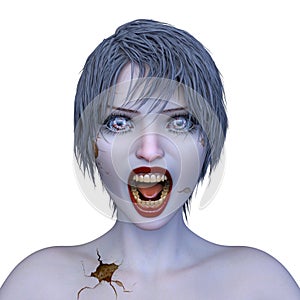 3D CG rendering of Bloodless girl
