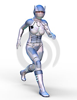 3D CG rendering of cyber woman